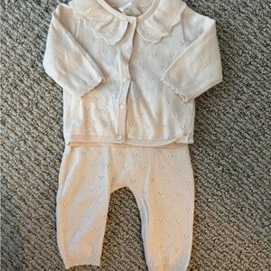 H&M Organic Cotton Cream Baby Cardigan